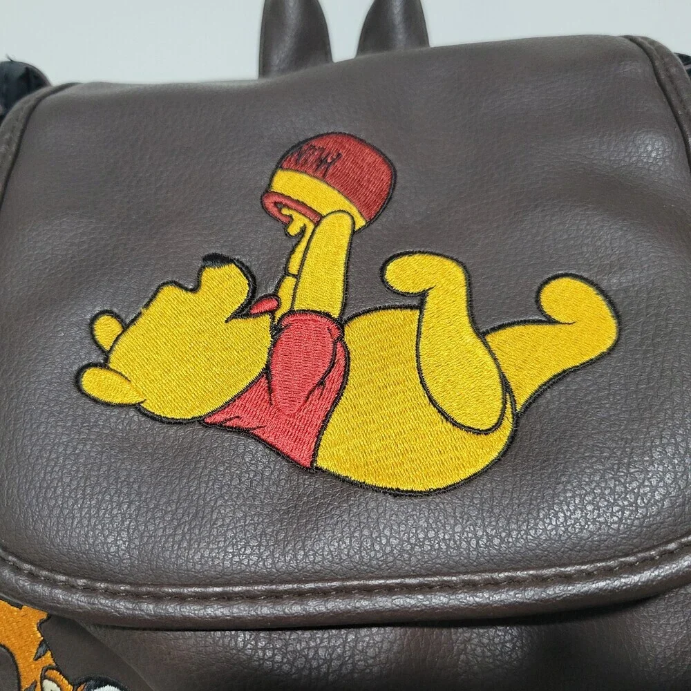 Disney Winnie the Pooh Tigger Eeyore Backpack Vintage Faux Leather Adjustable